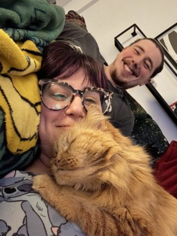Adopted one old grumpy cat. 